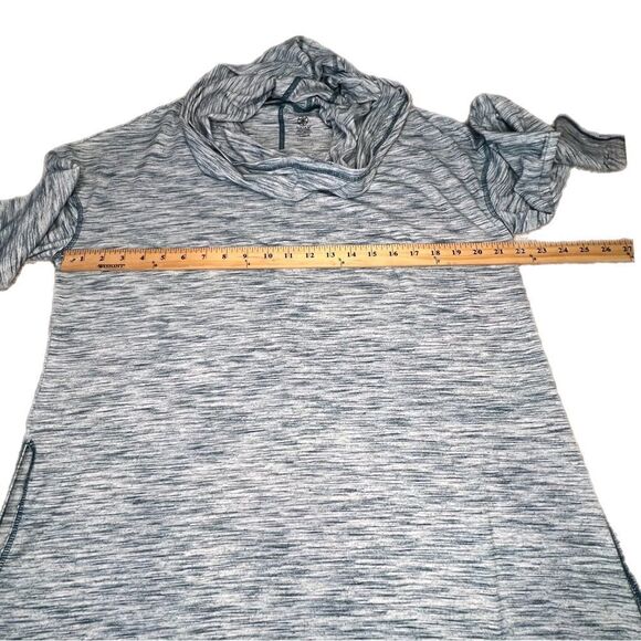 Gaiam Yoga Long Sleeve Top with Cowl Neck. Turquoise Color. Size XL. Great Cond! - Picture 8 of 9